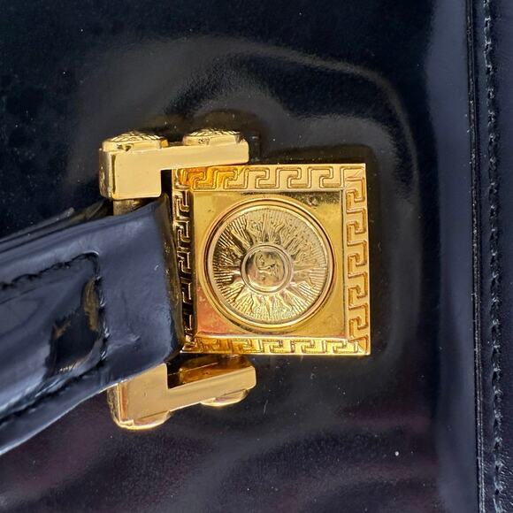 Versace Vintage Top Handle Patent Leather Tote with Gold Hardware - Picture 4 of 11